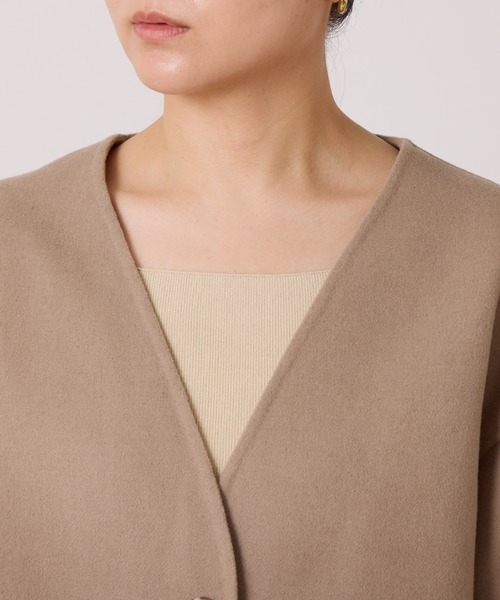 COLLAGE GALLARDAGALANTE（コラージュガリャルダガランテ）の「リバーレイヤードコート/ロングベスト/ノーカラージャケット/2点セットアイテム（その他アウター・レディース・チャコールグレー/ベージュ・FREE）」の3枚目の写真