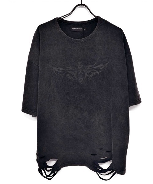 SILVER BULLET(シルバーバレット)の「『PSYCHO NATION/サイコネーション』トライバルスタッズクロスTEE(Tシャツ/カットソー・メンズ・ブラック/グレー・L/M)」の8枚目の写真