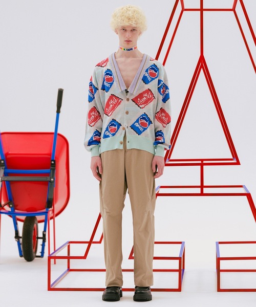 amok(アモク)の「CAN ARGYLE KNIT CARDIGAN(カーディガン/ボレロ・メンズ・グレー/ミント・M/S)」の3枚目の写真