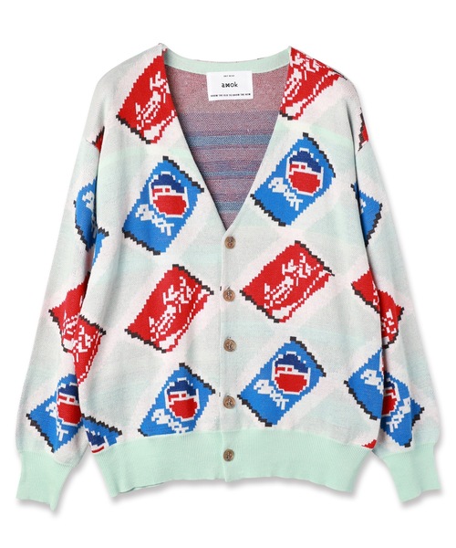 amok(アモク)の「CAN ARGYLE KNIT CARDIGAN(カーディガン/ボレロ・メンズ・グレー/ミント・M/S)」の7枚目の写真