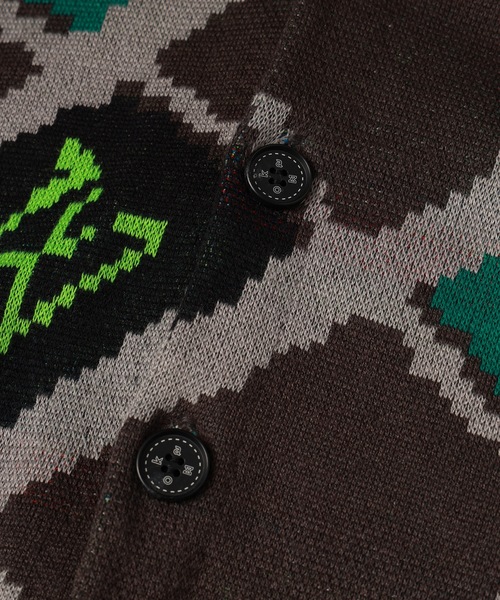 amok(アモク)の「CAN ARGYLE KNIT CARDIGAN(カーディガン/ボレロ・メンズ・グレー/ミント・M/S)」の9枚目の写真