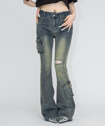 17HR | ローウエストフレアデニム(デニムパンツ)