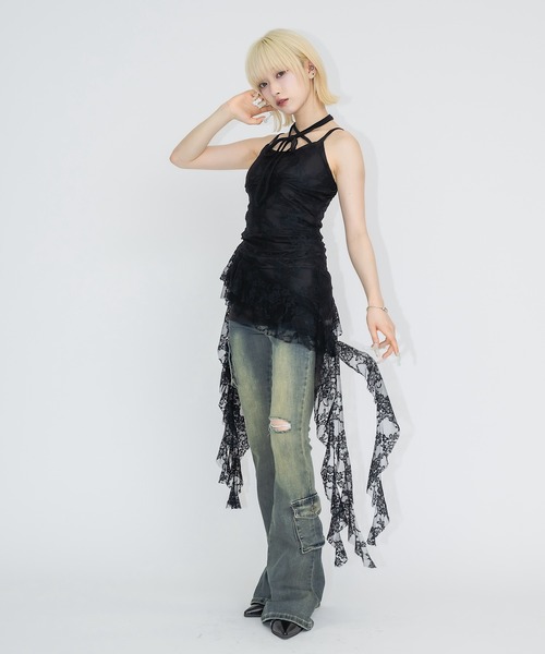 17HR（セブンティーンアワーズ）の「ローウエストフレアデニム（デニムパンツ・レディース・ブルー・FREE）」の5枚目の写真