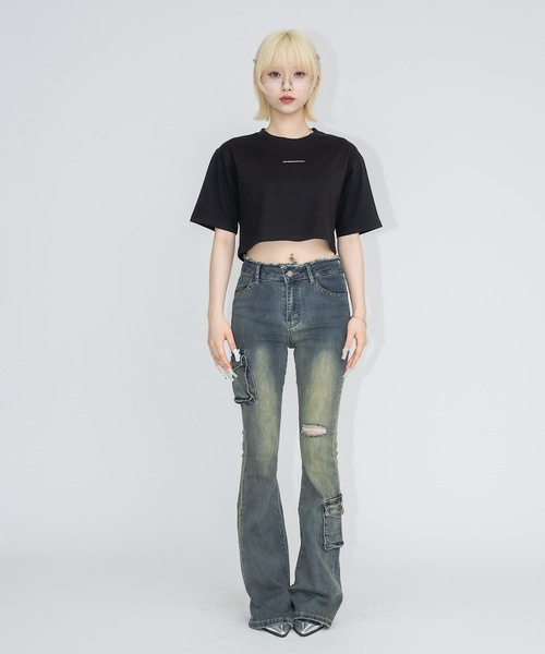 17HR（セブンティーンアワーズ）の「ローウエストフレアデニム（デニムパンツ・レディース・ブルー・FREE）」の12枚目の写真