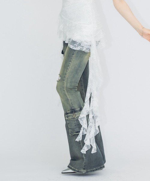 17HR（セブンティーンアワーズ）の「ローウエストフレアデニム（デニムパンツ・レディース・ブルー・FREE）」の18枚目の写真