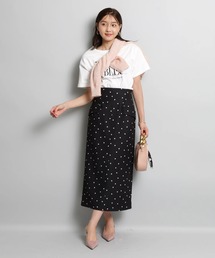 ジャスグリッティー シアードットチュールスカート ブラック 0 SS 水玉 JUSGLITTY（ジャスグリッティー）の「シアードットチュール