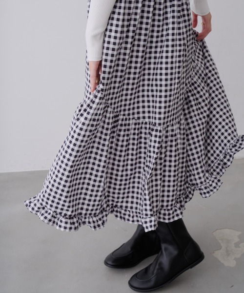 Cottagecore Ribbon Check Dress / コテージコア リボン