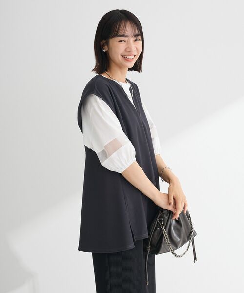 Green　Parks（グリーンパークス）の「リップルフレアベスト（ベスト・レディース・チャコールグレー/ブラック・FREE）」の13枚目の写真