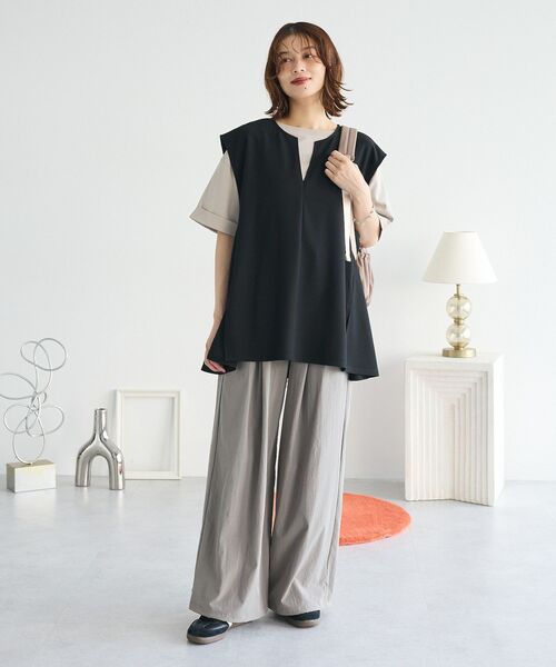 Green　Parks（グリーンパークス）の「リップルフレアベスト（ベスト・レディース・チャコールグレー/ブラック・FREE）」の18枚目の写真