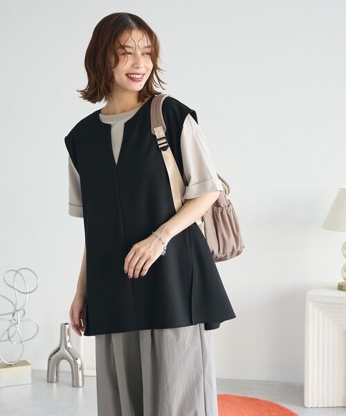 Green　Parks（グリーンパークス）の「リップルフレアベスト（ベスト・レディース・チャコールグレー/ブラック・FREE）」の20枚目の写真