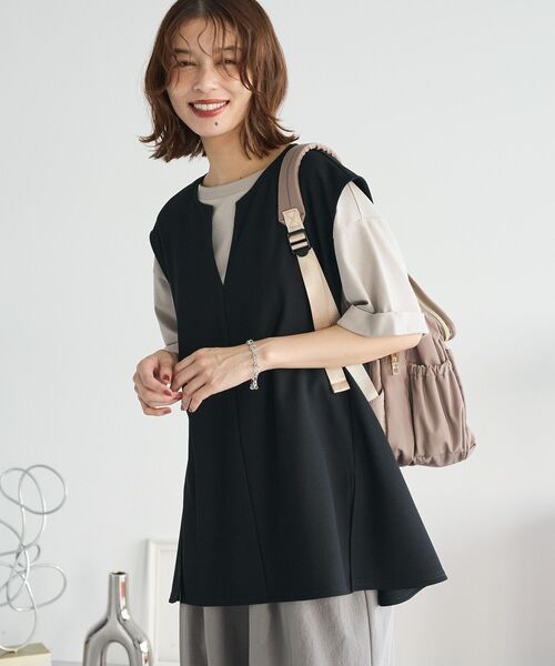 Green　Parks（グリーンパークス）の「リップルフレアベスト（ベスト・レディース・チャコールグレー/ブラック・FREE）」の22枚目の写真