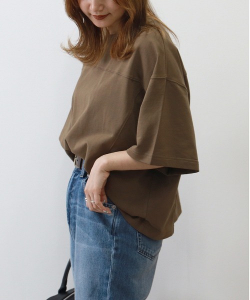 Right-on(ライトオン)の「HONEYSUCKLE ROSE(ハニーサックルローズ)【レディース】【見た目は秋、機能は夏】「インレイ」ショートTシャツ(接触冷感/UVカット)(Tシャツ/カットソー・レディース・オフホワイト/ブラウン/ブラック・S/L/M)」の10枚目の写真