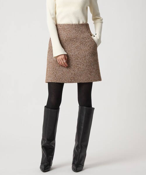 EMMEL REFINES EM ツィードライクボンディング ミニスカート S EMMEL REFINES＞EM ツィードライク ボンディング ミニスカート