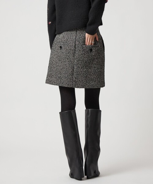 EMMEL REFINES（エメルリファインズ）の「＜EMMEL REFINES＞EM ツィードライク ボンディング ミニスカート（スカート・レディース・ブラック/ブラウン・M/S）」の18枚目の写真