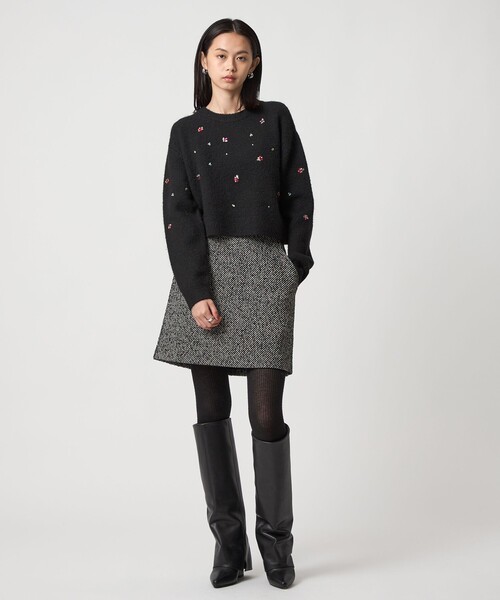 EMMEL REFINES（エメルリファインズ）の「＜EMMEL REFINES＞EM ツィードライク ボンディング ミニスカート（スカート・レディース・ブラック/ブラウン・M/S）」の20枚目の写真