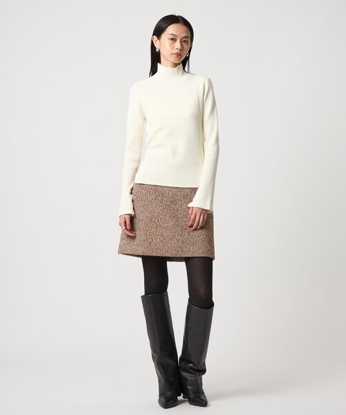 EMMEL REFINES（エメルリファインズ）の「＜EMMEL REFINES＞EM ツィードライク ボンディング ミニスカート（スカート・レディース・ブラック/ブラウン・M/S）」の3枚目の写真