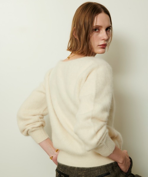 カシミヤブレンドファー加工Vプルオーバー（ニット/セーター