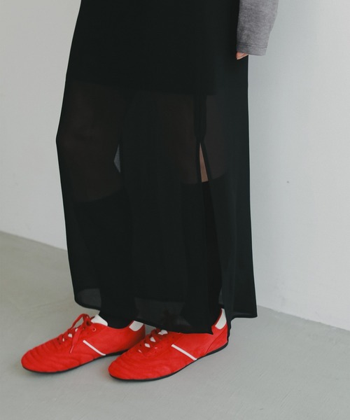 EFOLE(エフォル)の「【ZOZO限定】Layered sheer skirt/レイヤードシアースカート(スカート・レディース・ブラック/オフホワイト・FREE)」の6枚目の写真