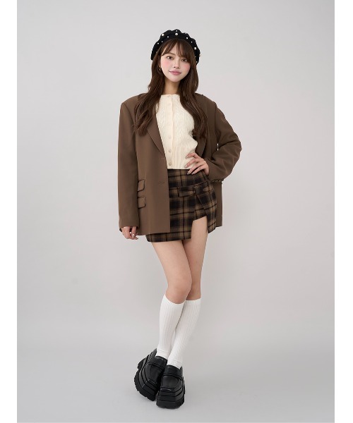 新品未開封　M スリットチェックリボンミニスカート　ダーリッチ darich スリットチェックリボンミニスカート（スカート）｜Darich