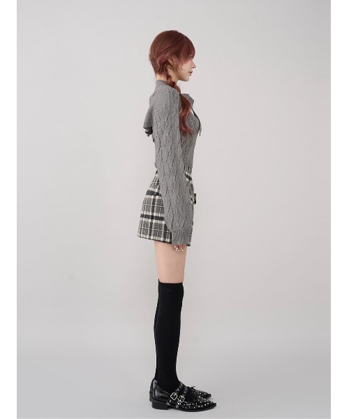 スリットチェックリボンミニスカート スリットチェックリボンミニスカート（スカート）｜Darich（ダーリッチ