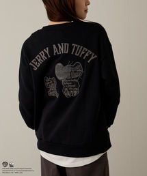 TOM&JERRY 合皮刺繍トレーナー