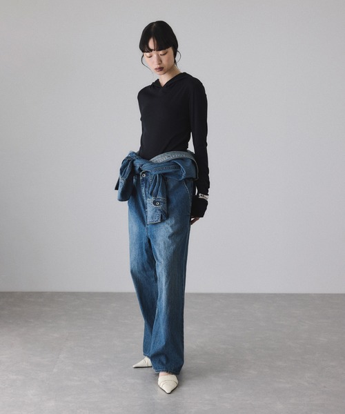 ADAM ET ROPE'（アダムエロペ）の「シアーフードプルオーバー（Tシャツ/カットソー・レディース・ブラック/ホワイト系その他2・FREE）」の21枚目の写真