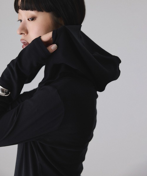 ADAM ET ROPE'（アダムエロペ）の「シアーフードプルオーバー（Tシャツ/カットソー・レディース・ブラック/ホワイト系その他2・FREE）」の18枚目の写真