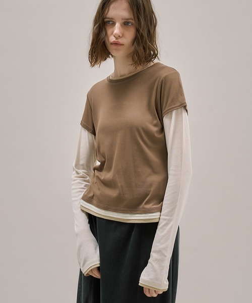 ダブルレイヤードトップス（Tシャツ/カットソー）｜PUBLIC TOKYO