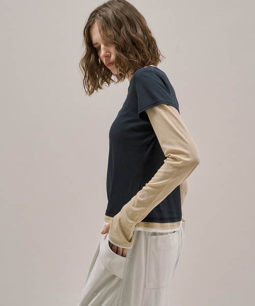 ダブルレイヤードトップス（Tシャツ/カットソー）｜PUBLIC TOKYO