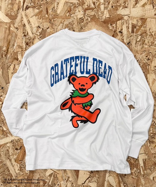 Grateful Dead(グレイトフルデッド)の「GRATEFUL DEAD ダンシングベア オーバーサイズ ロンT(スウェット・メンズ・ブラック/グレー系その他/オフホワイト/杢グレー/チャコールグレー/ダークグリーン/ホワイト系その他2/ブラック系その他/ホワイト系その他/ホワイト系その他3/ベージュ系その他/オレンジ/ベージュ/パープル/グリーン系その他/ネイビー・M/L/XL)」の4枚目の写真