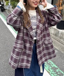 後ろボタンゆるダブルジャケット