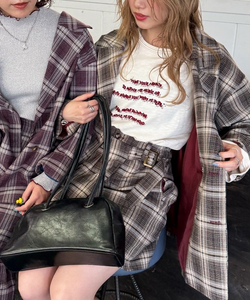 DOUBLE NAME(ダブルネーム)の「後ろボタンゆるダブルジャケット(テーラードジャケット・レディース・パープル系その他/ベージュ系その他/ブラック・FREE)」の19枚目の写真