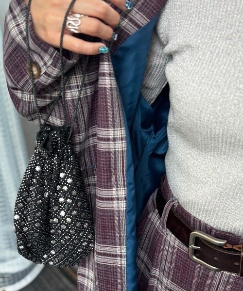 DOUBLE NAME(ダブルネーム)の「後ろボタンゆるダブルジャケット(テーラードジャケット・レディース・パープル系その他/ベージュ系その他/ブラック・FREE)」の8枚目の写真