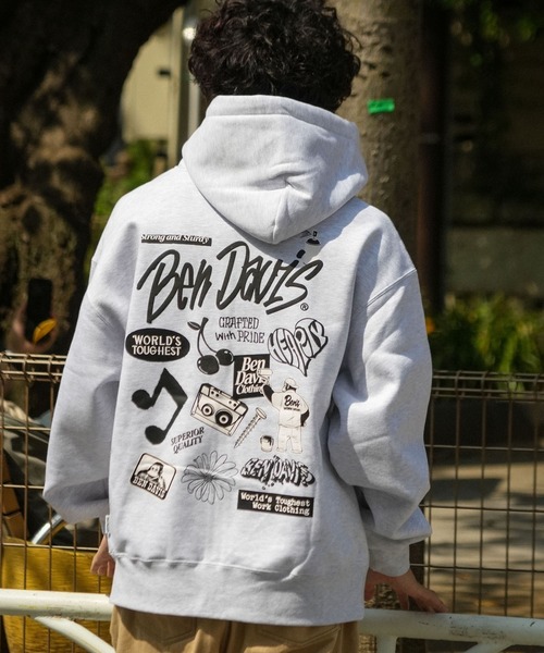 BEN DAVIS(ベンデイビス)の「【BEN DAVIS/ベンデイビス】バックプリント フルジップ フーディー ヘビーウェイト 裏起毛(パーカー・メンズ・スモークピンク/グレー/ブラック・X-LARGE/LARGE/MEDIUM)」の10枚目の写真