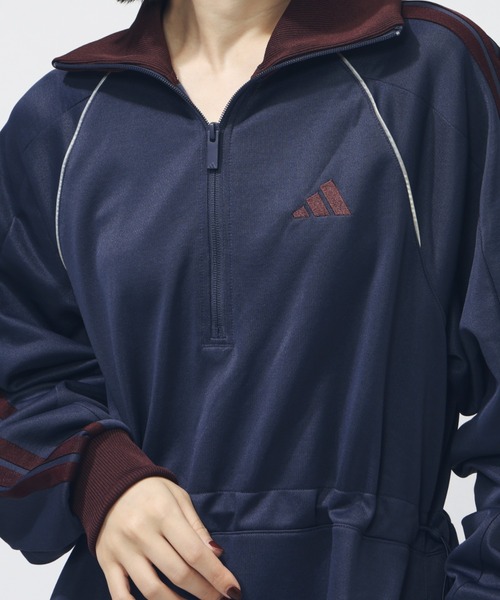 adidas（アディダス）の「アディダス adidas STSV トラックトップドレス（ワンピース・レディース・ブラック/ネイビー・S/M/L/XL）」の4枚目の写真