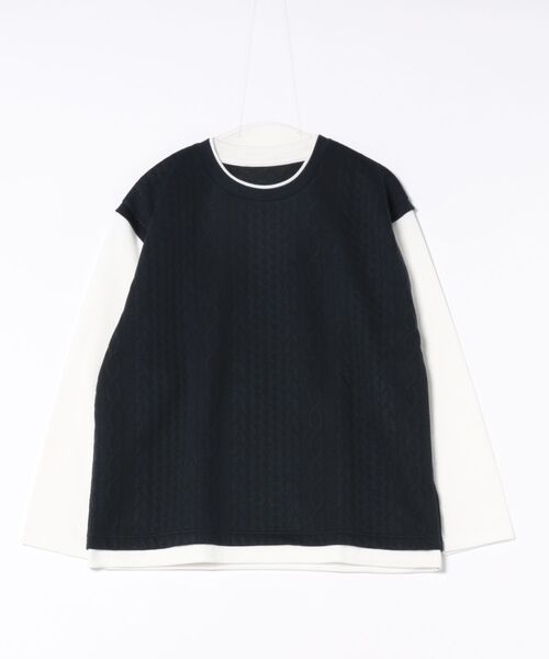 VENCEEXCHANGE(ヴァンスエクスチェンジ)の「フクレジャガードベストフェイクレイヤードロンT(Tシャツ/カットソー・メンズ・ネイビー/グレー/グリーン/ワイン・S/M/L/LL)」の3枚目の写真