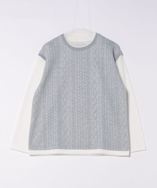 VENCEEXCHANGE(ヴァンスエクスチェンジ)の「フクレジャガードベストフェイクレイヤードロンT(Tシャツ/カットソー・メンズ・ネイビー/グレー/グリーン/ワイン・S/M/L/LL)」の1枚目の写真