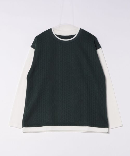 VENCEEXCHANGE(ヴァンスエクスチェンジ)の「フクレジャガードベストフェイクレイヤードロンT(Tシャツ/カットソー・メンズ・ネイビー/グレー/グリーン/ワイン・S/M/L/LL)」の2枚目の写真