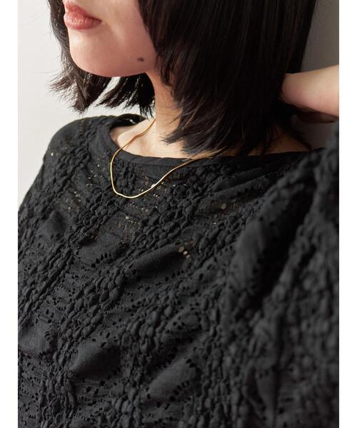 Samansa Mos2 blue（サマンサモスモスブルー）の「花ジャガード7分袖プルオーバー（Tシャツ/カットソー・レディース・オフホワイト/ブラック/プラム・F）」の18枚目の写真