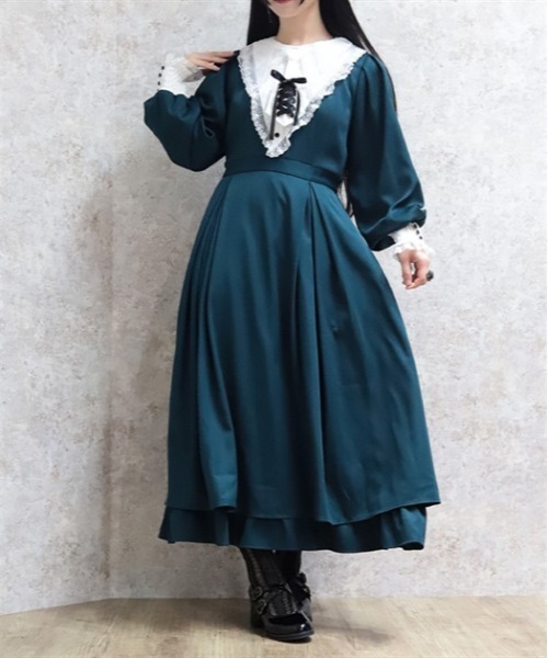 axes femme ルリジューズレースアップワンピース　ブラック ルリジューズレースアップワンピースを使った人気ファッション