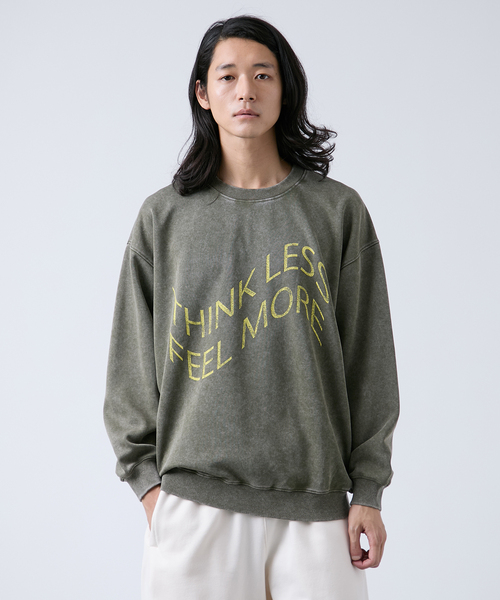 B.C STOCK(ベーセーストック)の「ピグメント加工 プリントスウェット(スウェット・メンズ・ブラック/ベージュ/ネイビー/グリーン・MEDIUM/LARGE)」の3枚目の写真