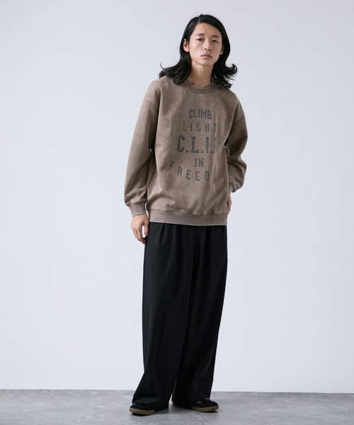 B.C STOCK(ベーセーストック)の「ピグメント加工 プリントスウェット(スウェット・メンズ・ブラック/ベージュ/ネイビー/グリーン・MEDIUM/LARGE)」の9枚目の写真