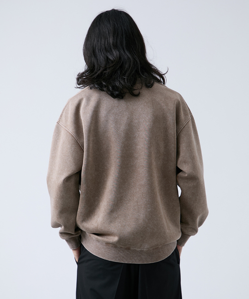 B.C STOCK(ベーセーストック)の「ピグメント加工 プリントスウェット(スウェット・メンズ・ブラック/ベージュ/ネイビー/グリーン・MEDIUM/LARGE)」の12枚目の写真