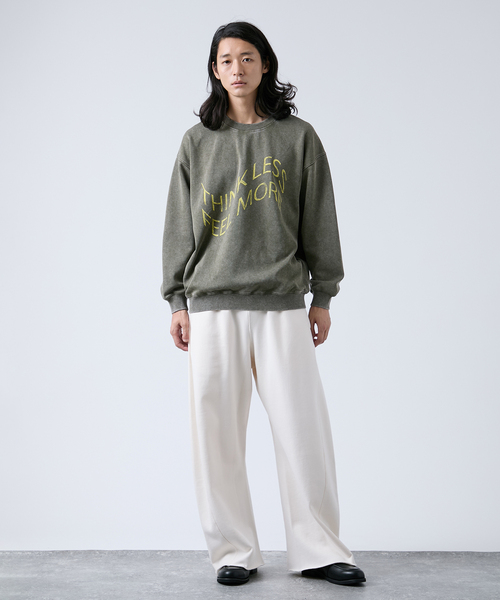 B.C STOCK(ベーセーストック)の「ピグメント加工 プリントスウェット(スウェット・メンズ・ブラック/ベージュ/ネイビー/グリーン・MEDIUM/LARGE)」の13枚目の写真