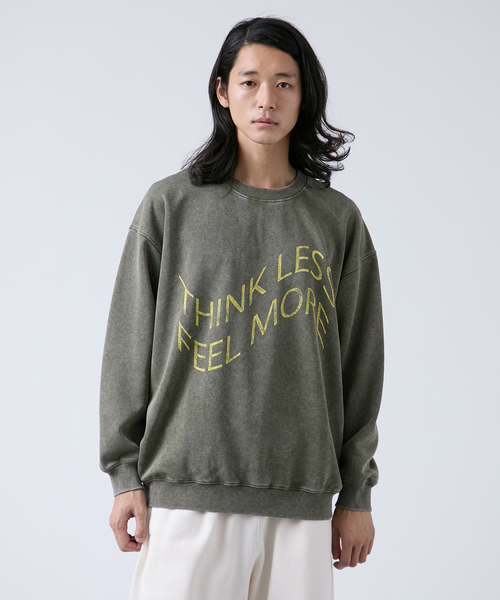 B.C STOCK(ベーセーストック)の「ピグメント加工 プリントスウェット(スウェット・メンズ・ブラック/ベージュ/ネイビー/グリーン・MEDIUM/LARGE)」の14枚目の写真