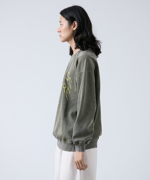 B.C STOCK(ベーセーストック)の「ピグメント加工 プリントスウェット(スウェット・メンズ・ブラック/ベージュ/ネイビー/グリーン・MEDIUM/LARGE)」の15枚目の写真