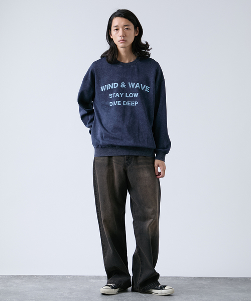 B.C STOCK(ベーセーストック)の「ピグメント加工 プリントスウェット(スウェット・メンズ・ブラック/ベージュ/ネイビー/グリーン・MEDIUM/LARGE)」の17枚目の写真