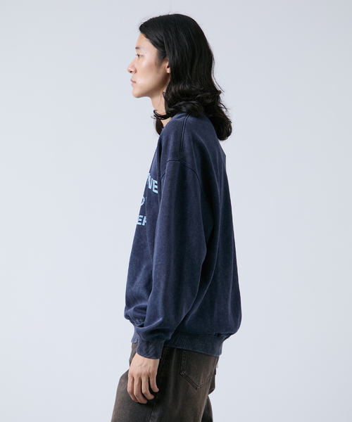 B.C STOCK(ベーセーストック)の「ピグメント加工 プリントスウェット(スウェット・メンズ・ブラック/ベージュ/ネイビー/グリーン・MEDIUM/LARGE)」の19枚目の写真