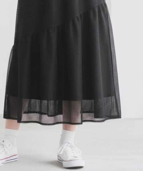 Mac-House(マックハウス)の「Idnes メッシュレーススカート(スカート・レディース・ブラック/アイボリー・M)」の10枚目の写真