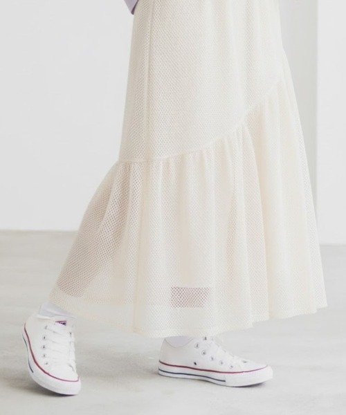 Mac-House(マックハウス)の「Idnes メッシュレーススカート(スカート・レディース・ブラック/アイボリー・M)」の9枚目の写真
